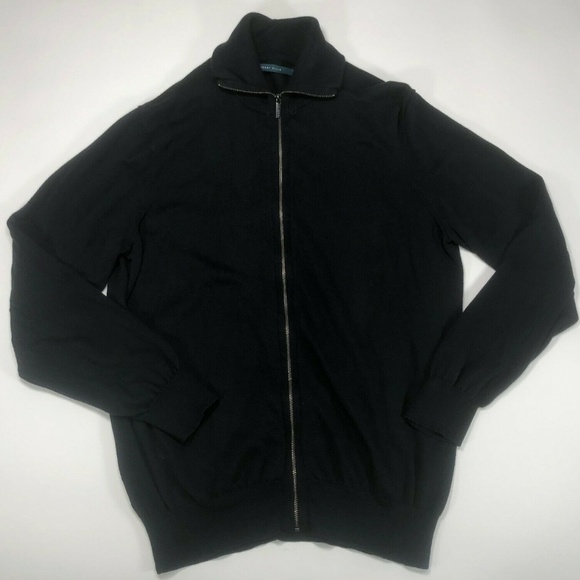 Perry Ellis Mens Navy Blue Zip Up Sweater Jacket - Picture 1 of 5